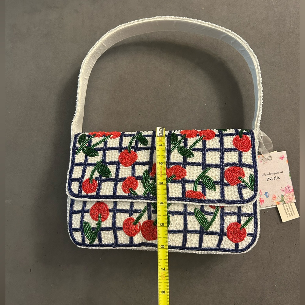 NWT! VIRAL Beaded Cherry Shoulder Bag - Picture 2 of 10